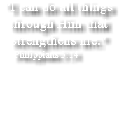 "I can do all things through Him that strengthens me." Philippians 3:14
